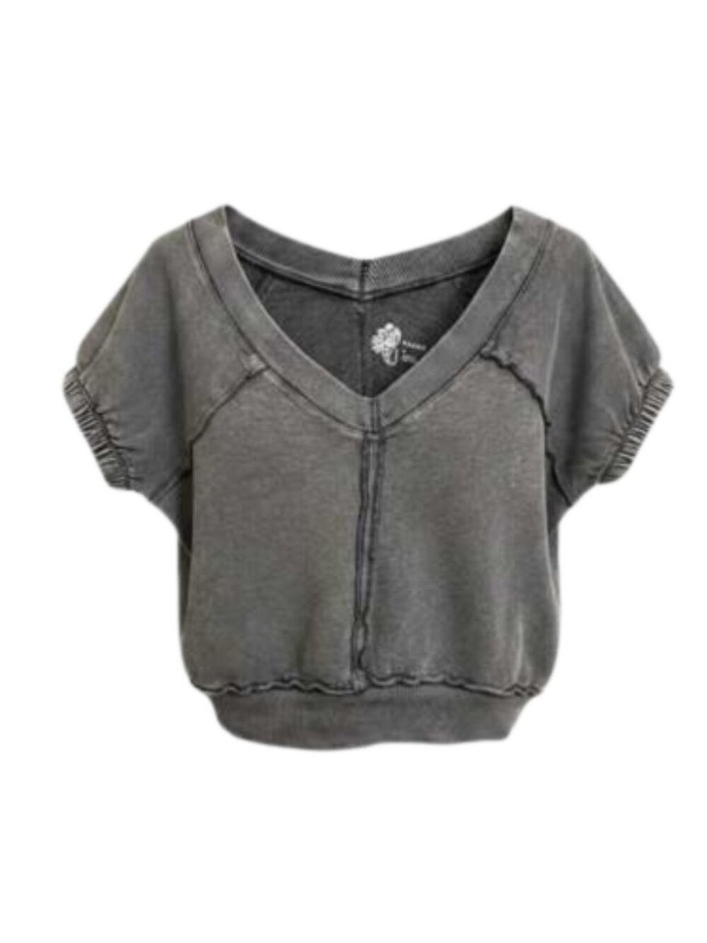 Pilcro Anthropologie Gray Sweatshirt Distinctive Wide V-Neck Size XS EUC #5183